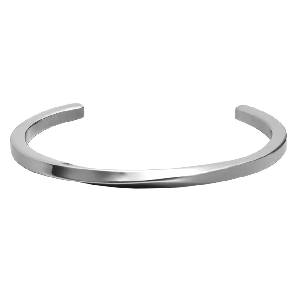 The Simple Classic | Solid Stainless Steel Mens Clean Fashion Bangle Bracelets