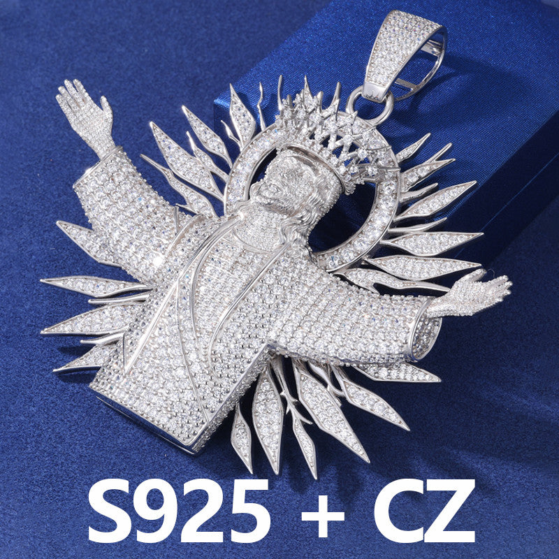 The True King | Moissanite Diamond Solid Sterling Silver Iced Blinged Out Jesus Piece Pendant