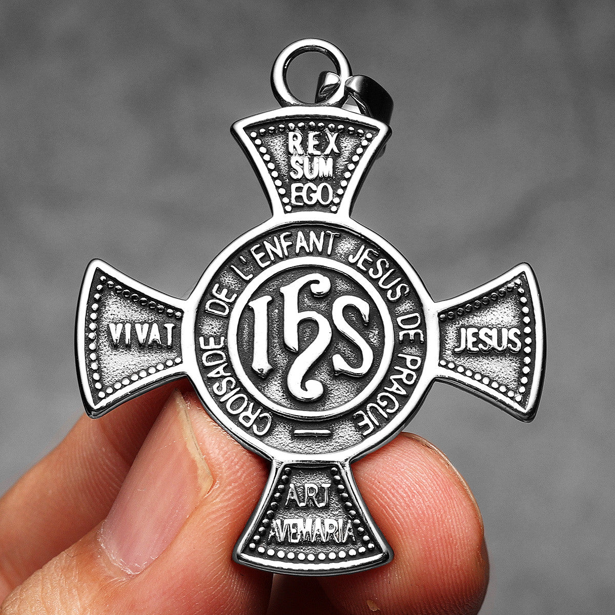 King I Am | Solid Stainless Steel JESUS Cross No Fade Street Wear Christian Pendant