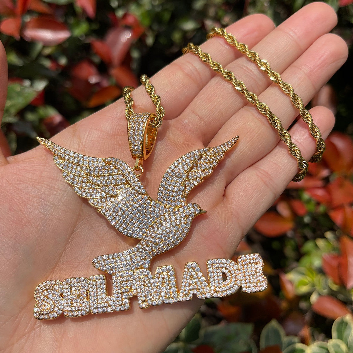 Self Made | Bird Of Expression Flooded Ice Prong Set Hip Hop Pendant
