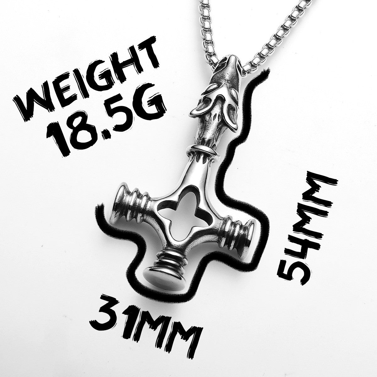 Hollow Wolf Cross | 316L No Fade Stainless Steel Wolf Cross Street Wear Pendant