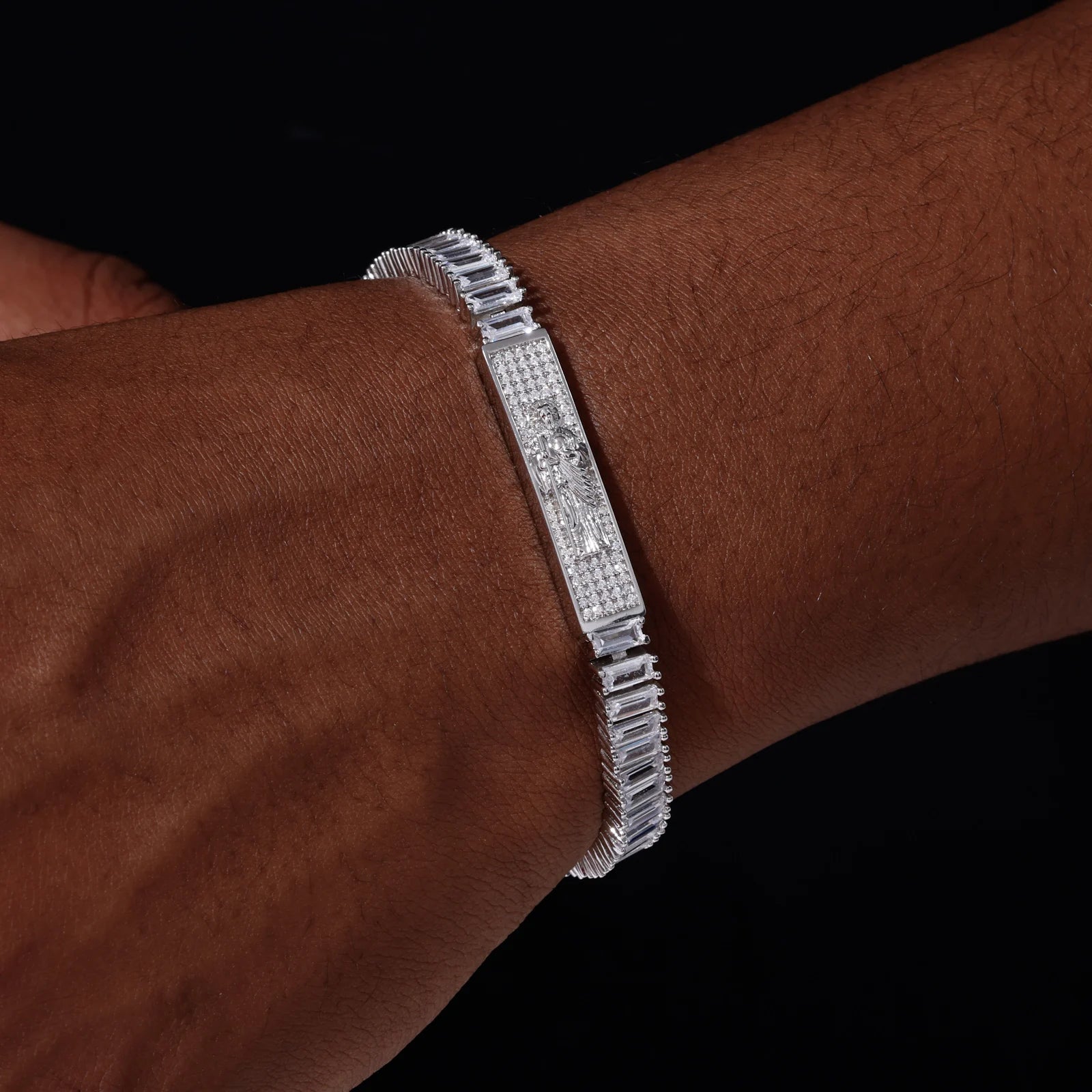 San Judas II | Luxury 925 Silver VVS Diamond Moissanite Baguette Tennis Bracelet