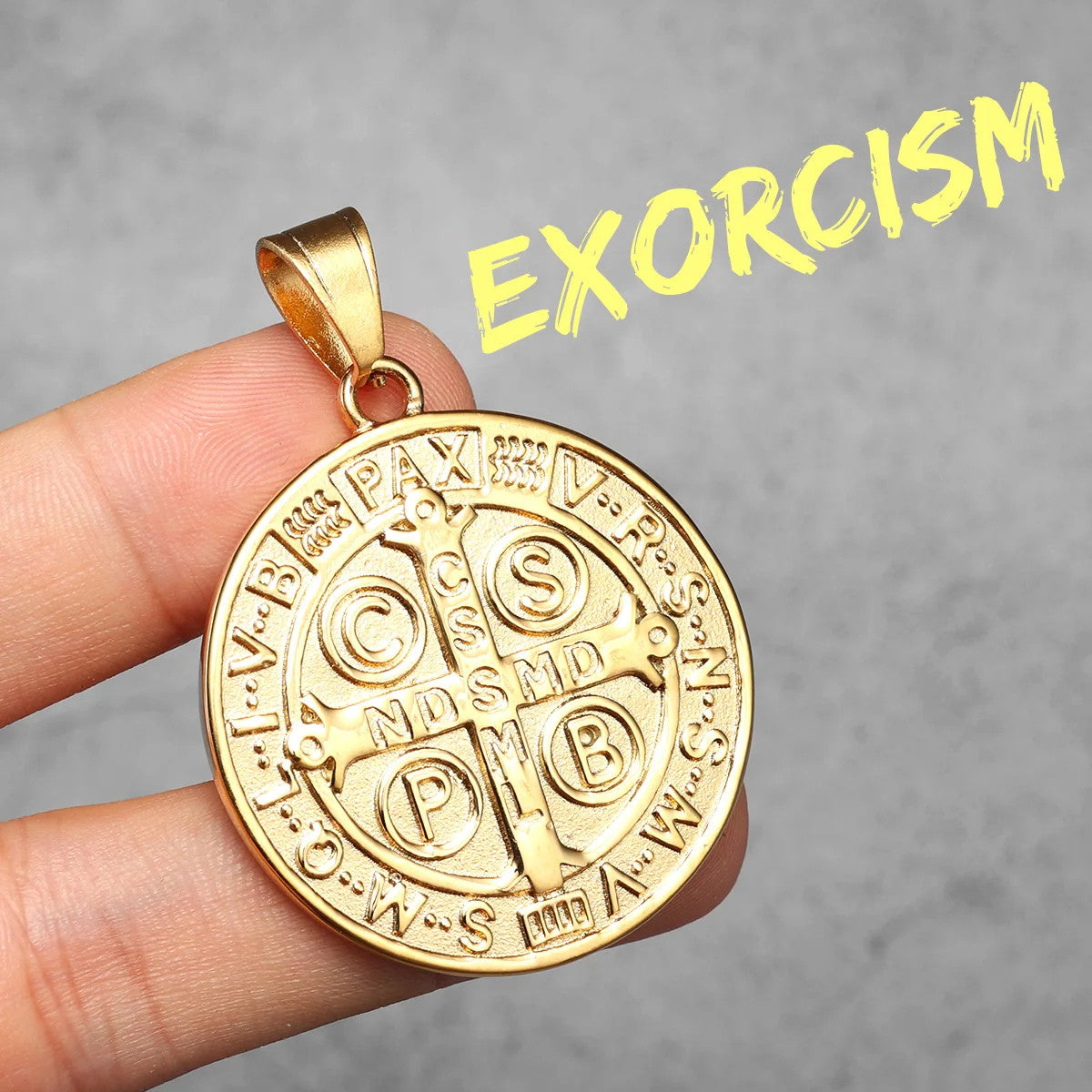 St.Benedict | 316L No Fade Stainless Steel Exorcism Powerful Spiritual Amulet Pendant
