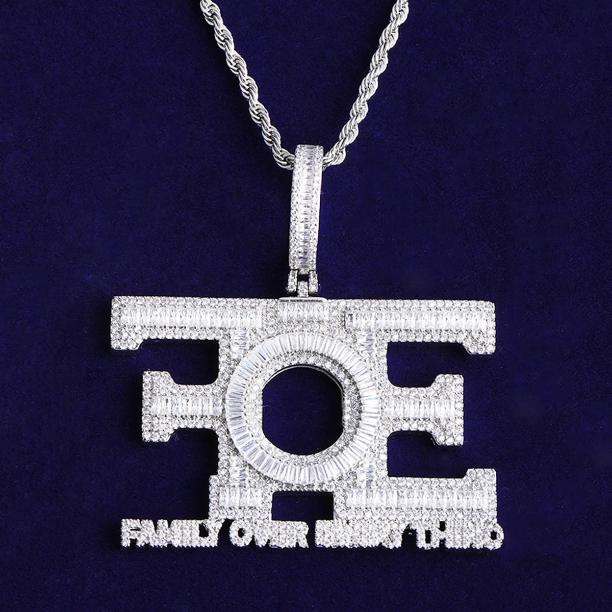 FOE | VVS Diamond CZ 5AA+ Family Over Everything Iced Hip Hop Pendant