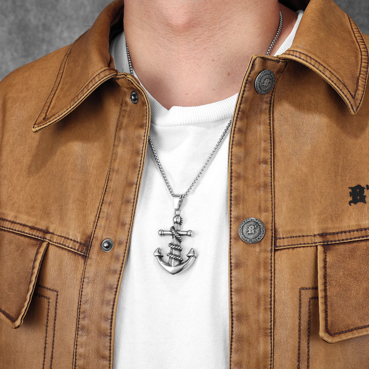 Anchor | 316L No Fade Stainless Steel Rope Anchor Nautical Street Style Pendant