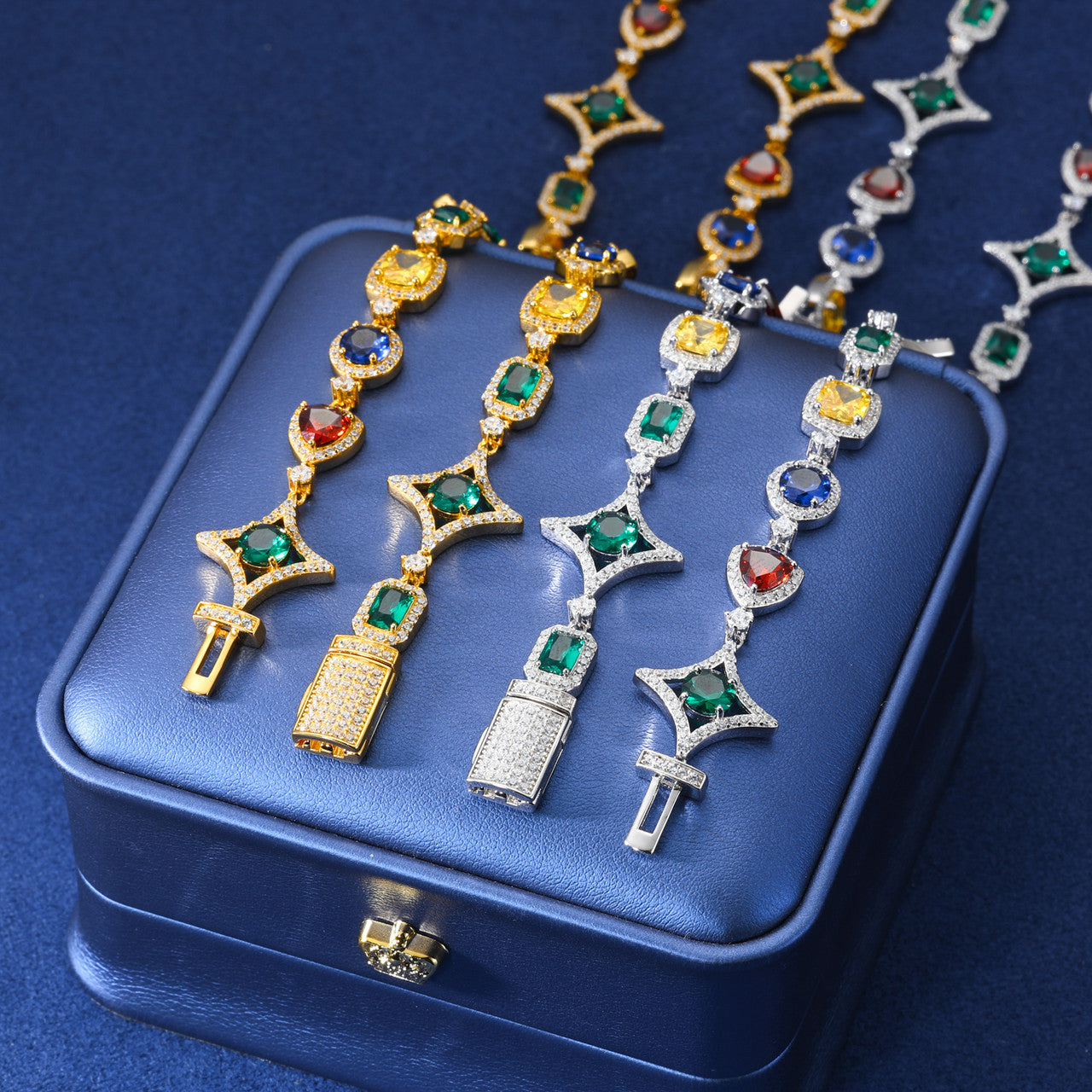 Star Trails | Solid Sterling Silver Moissanite Diamond Colorful Gemstone Hip Hop Chain