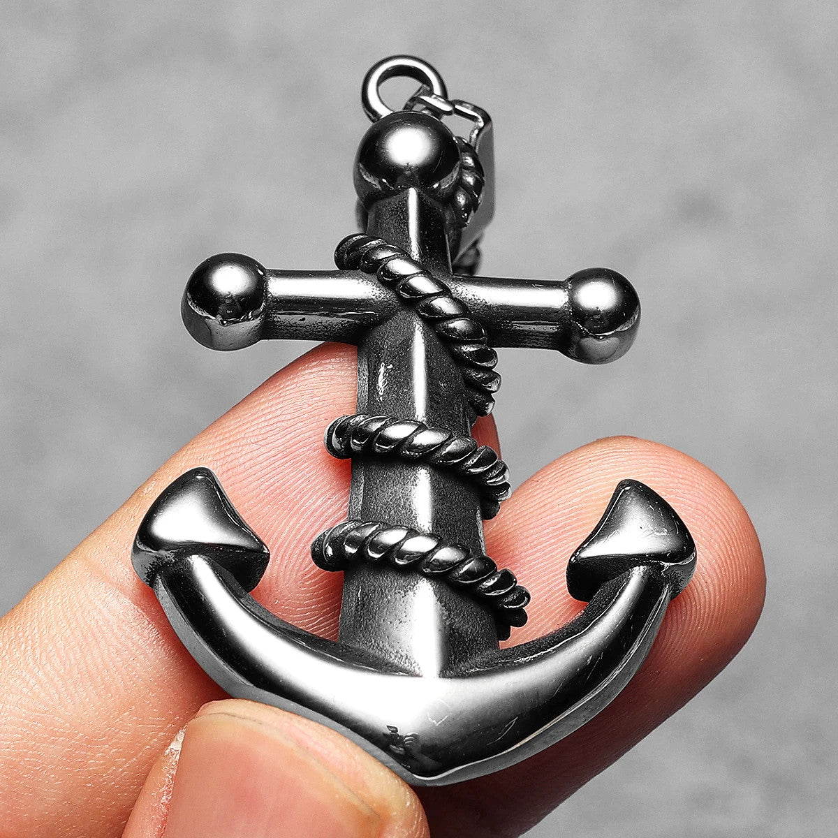 Anchor | 316L No Fade Stainless Steel Rope Anchor Nautical Street Style Pendant