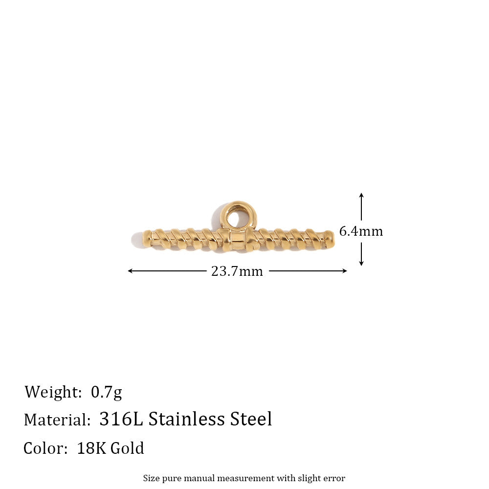 Ladies DIY 18k Gold Over No Fade Solid Stainless Steel Perforate 3D Buckle Pendants
