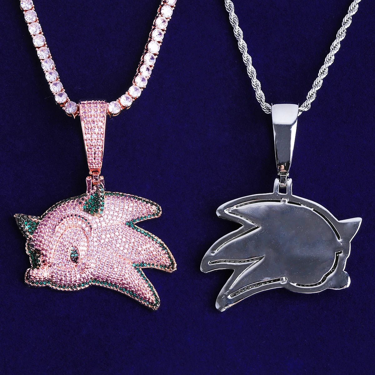 The Hedgehog | VVS Diamond CZ Sonic Prong Set Iced Blinged Out Pendant