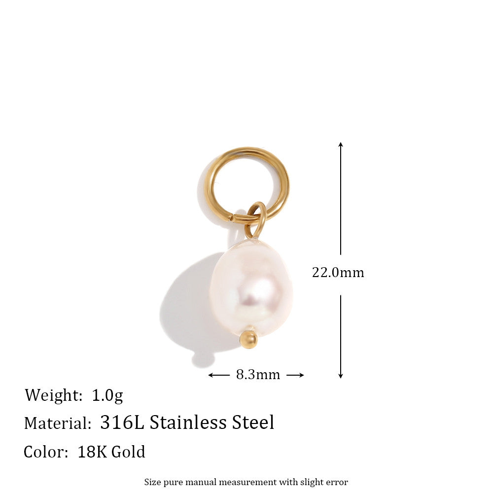 18k Gold Stainless Steel Tarnish Free Cross Bow Freshwater Pearl DIY Necklace Bracelets