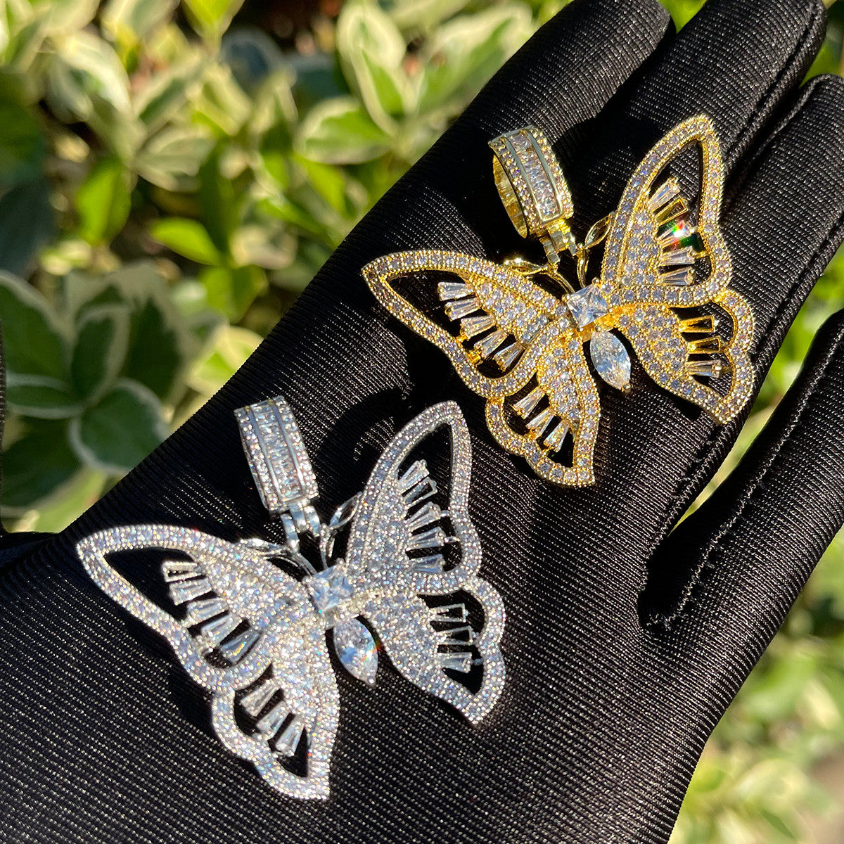 Enchanted Wings | Prong Set Center Stone Beautiful Butterfly Pendant Necklace