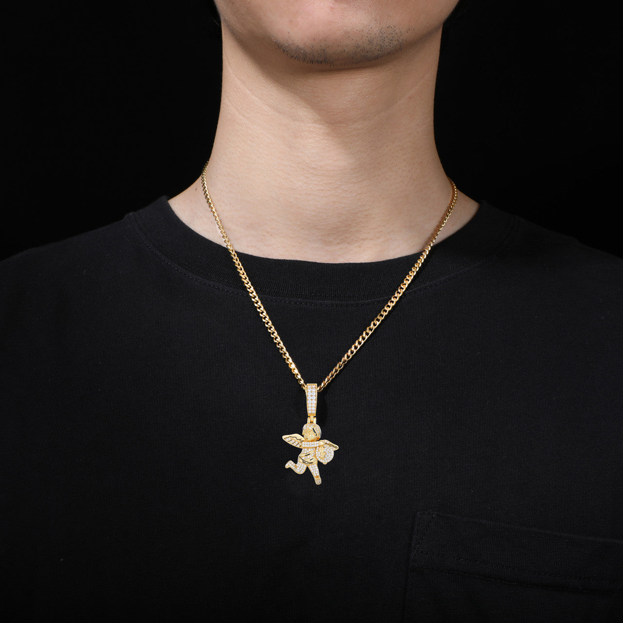 Run With The Bag | Moissanite Diamond 925 Silver Money Bag Angel Hip Hop Pendant