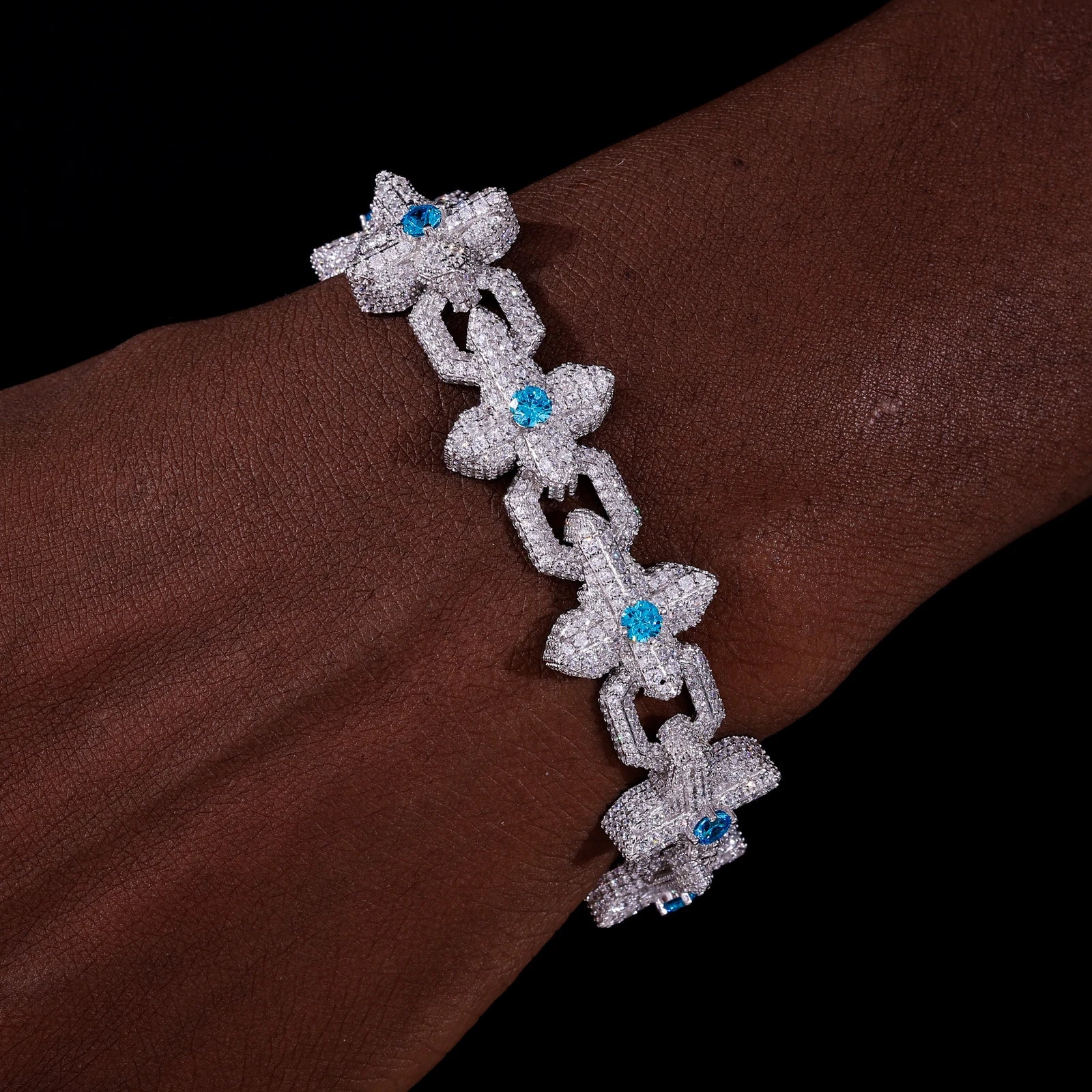 The North Star | 925 Sterling Silver Moissanite Diamond Iced Cross Luxury Hip Hop Bracelet