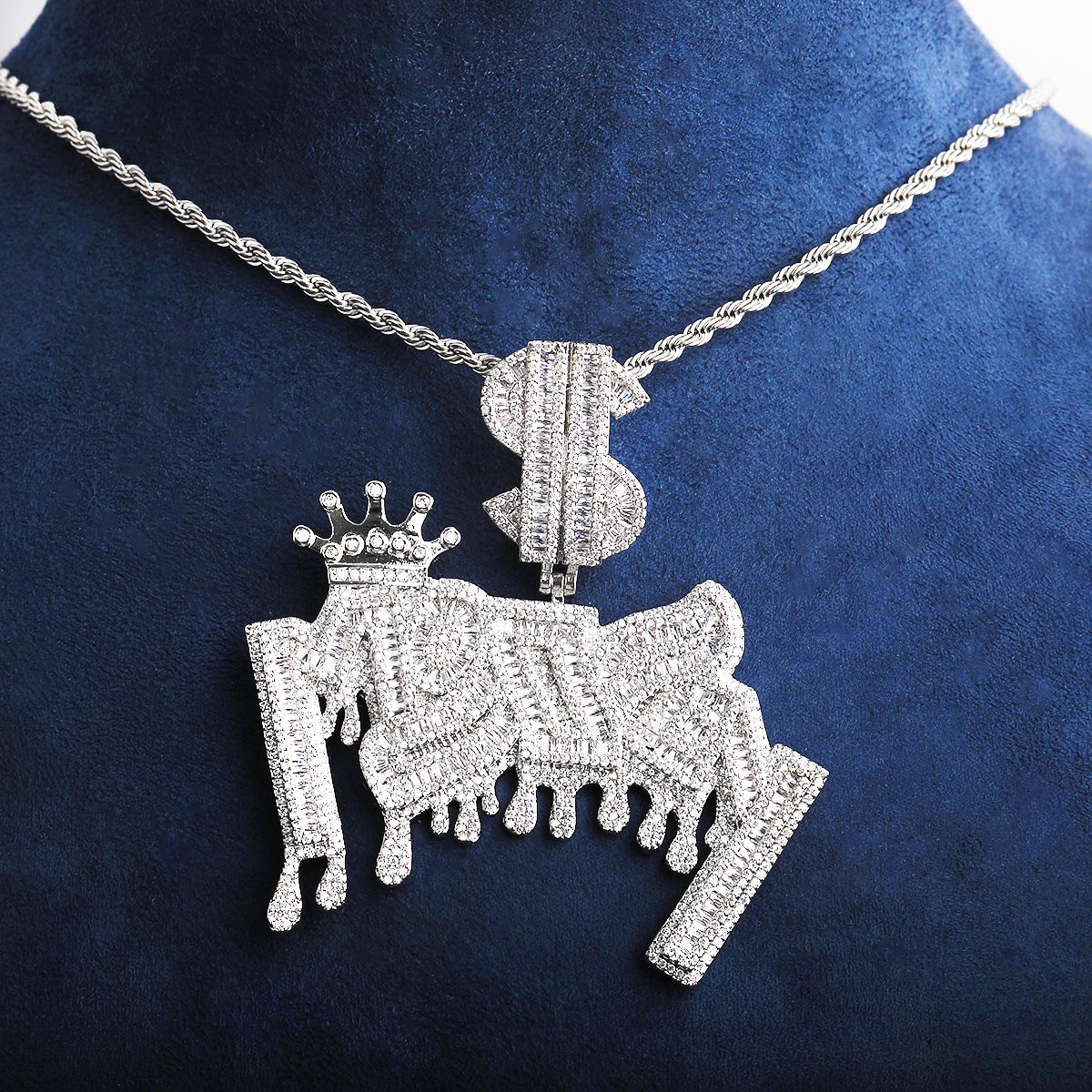 Money Money | Iced Blinged Out VVS Diamond CZ Stones Drip Hip Hop Pendant