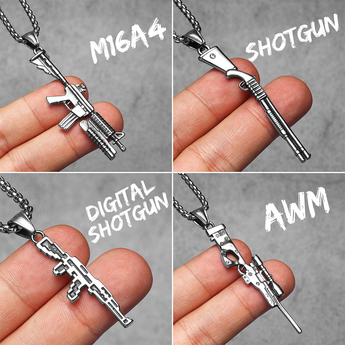 Locked Loaded | 316L Stainless Steel Hip Hop Chain Street Wear Gun Series Pendants
