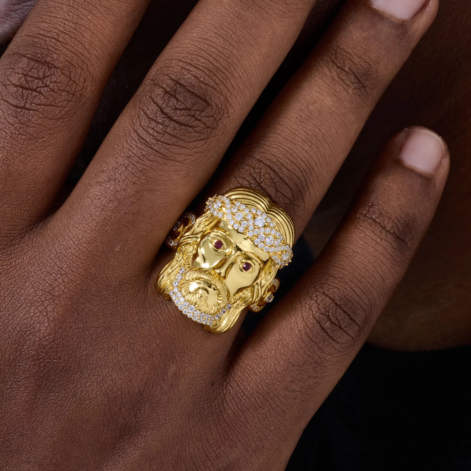 The Messiah | Solid 925 Silver VVS Moissanite Diamond Hip Hop Jesus Face Ring