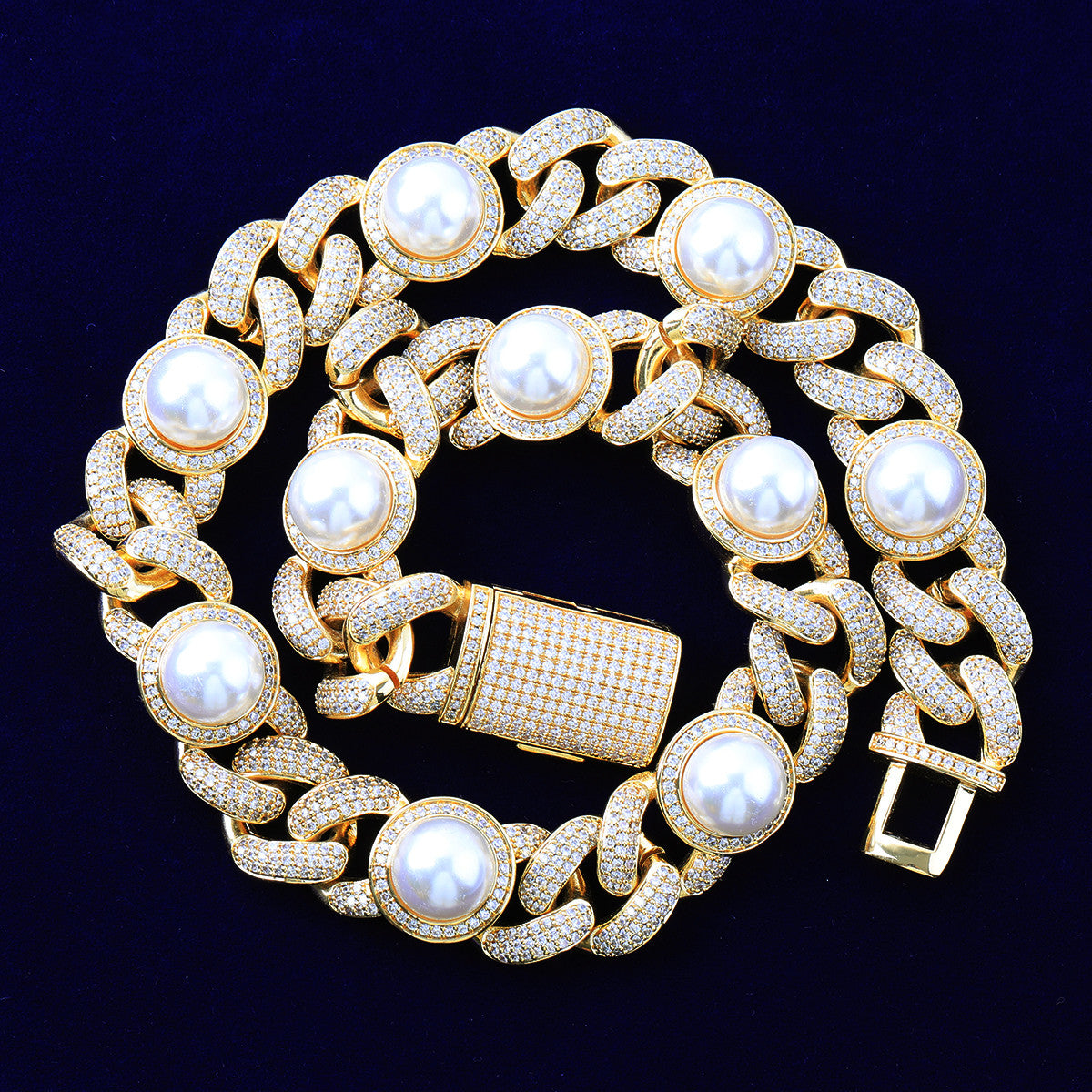 The  Cuban Pearl | Hip Hop 24k 925 Silver Rose Gold Designer Chain Necklace