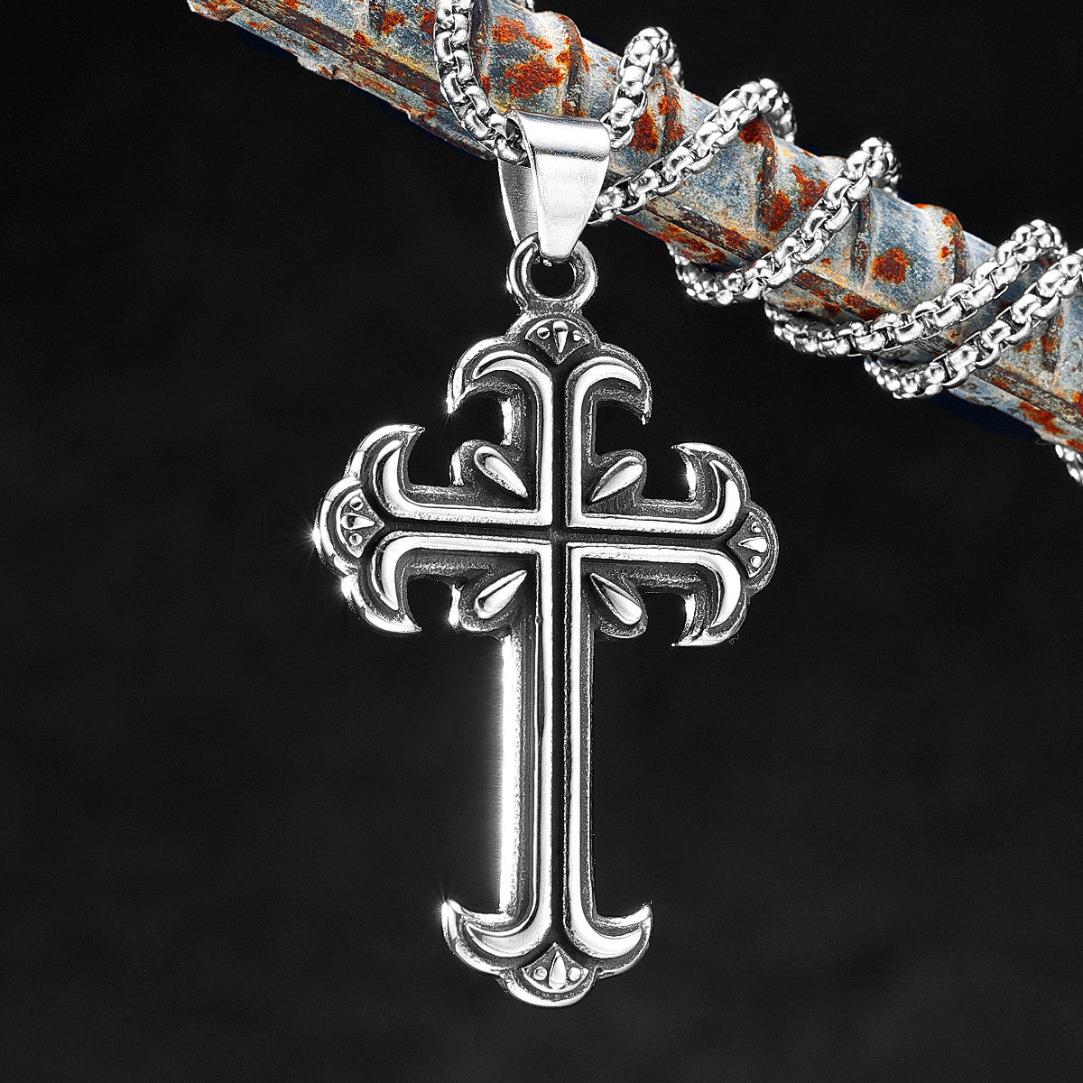 Carved Cross | 316L Stainless Steel Religion Spiritual Streetwear Hip Hop Pendant