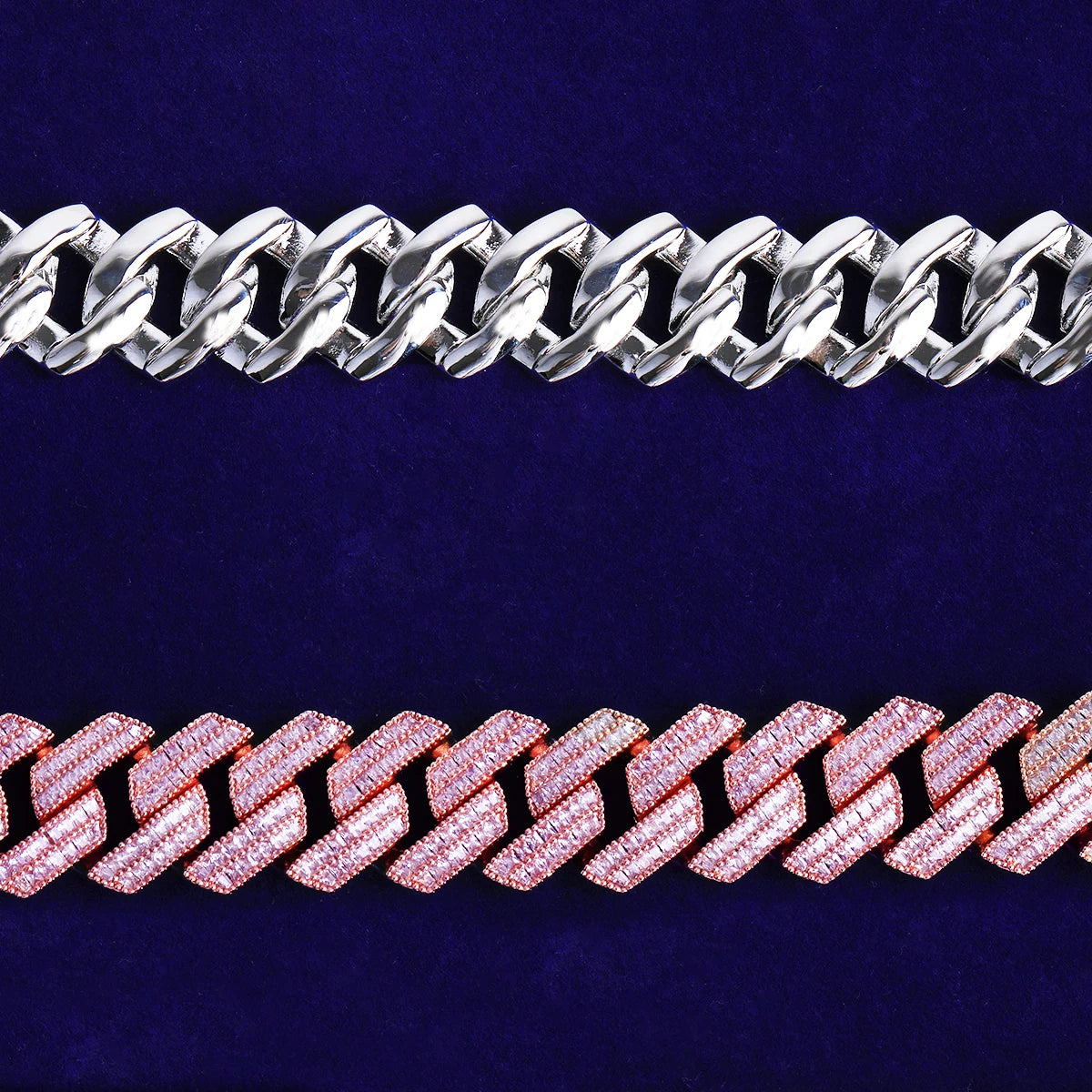 The 20MM Baguette |5AA+ VVS Diamond CZ 24k 925 Silver Hip Hop Bracelet