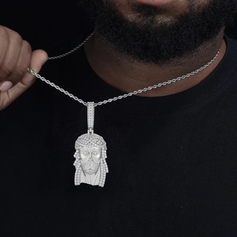 Classic Jesus Piece | The Original 925 Sterling Silver Moissanite Diamond Hip Hop Jesus Pendant
