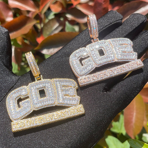 God Over Everything | Iced Baguette Blinged Out VVS Diamond CZ Pendant