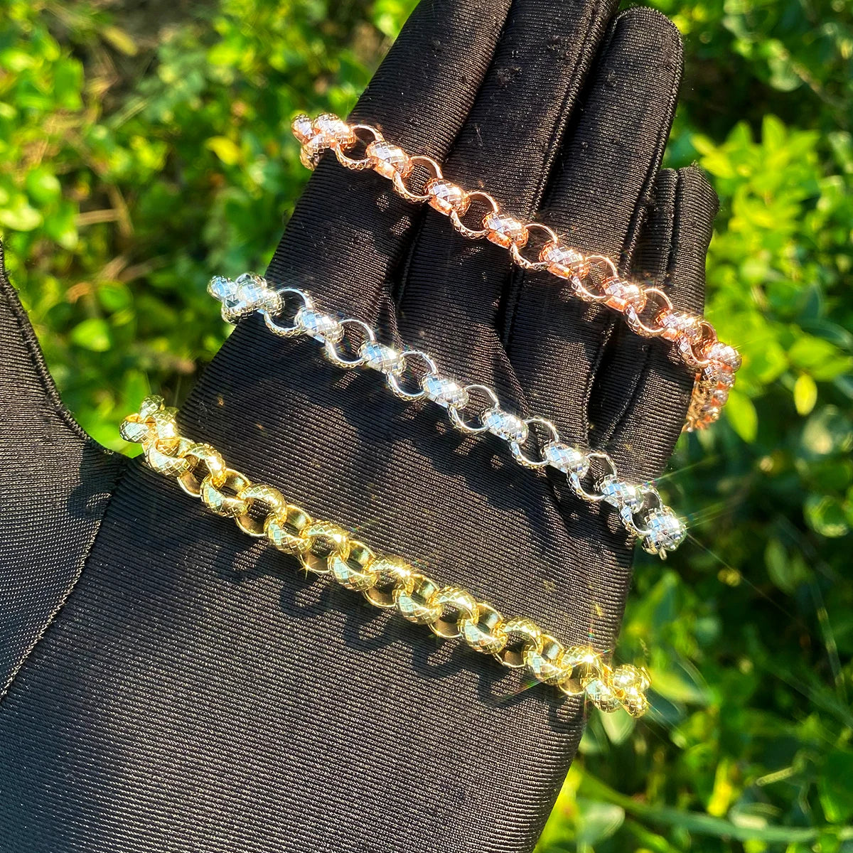 Designer Rolo | Textured Rolo Link Classic Swag Hip Hop Luxury Bracelets