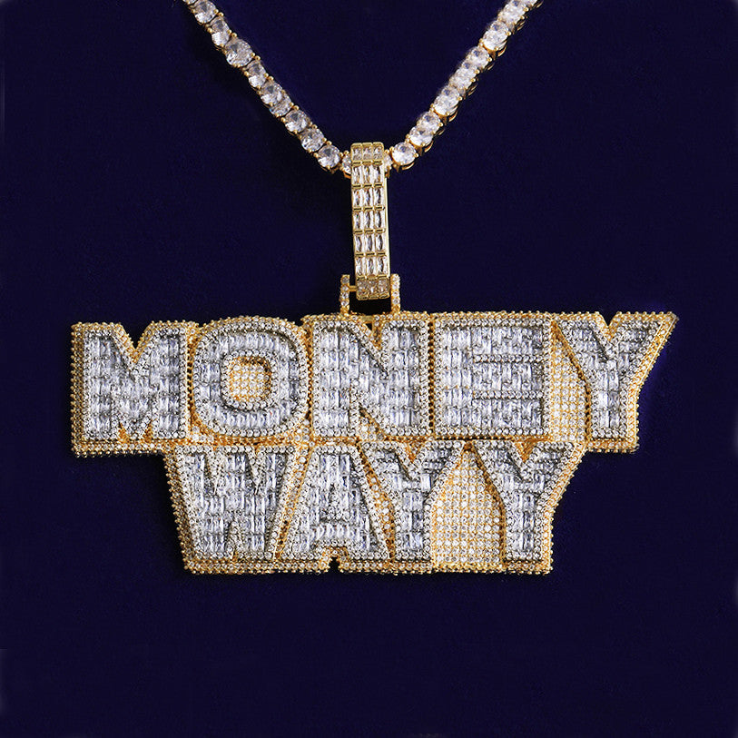 Money Maker | VVS Diamond CZ Hip Hop Baguette 24k Rose Gold 925 Silver Custom Pendant
