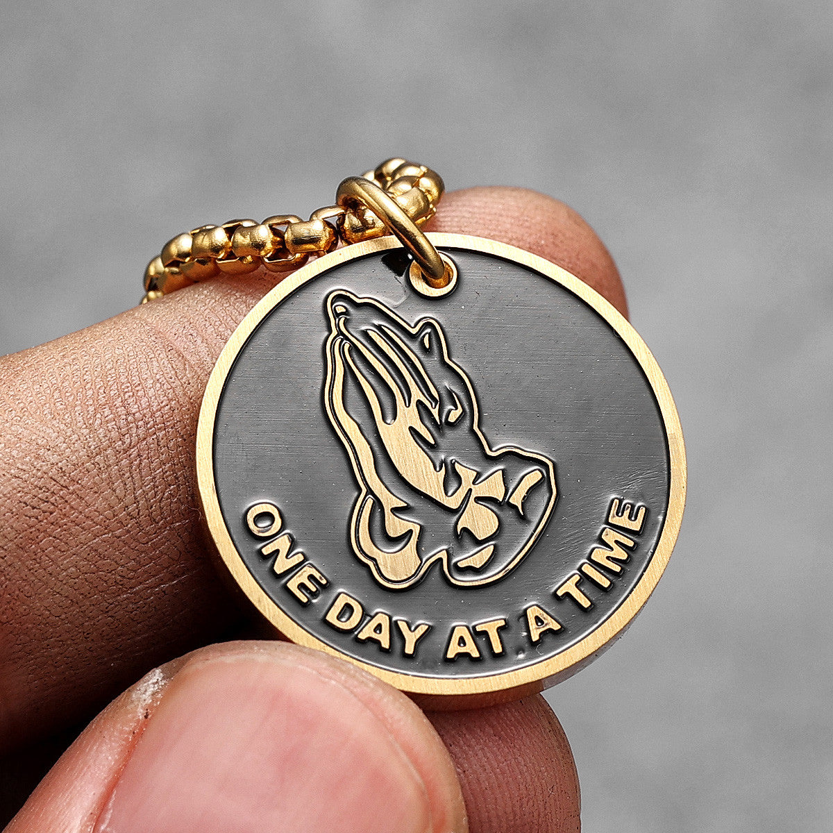 One Day At A Time | To My Son | 316L No Fade Stainless Steel Prayer Religion Believer Pendant