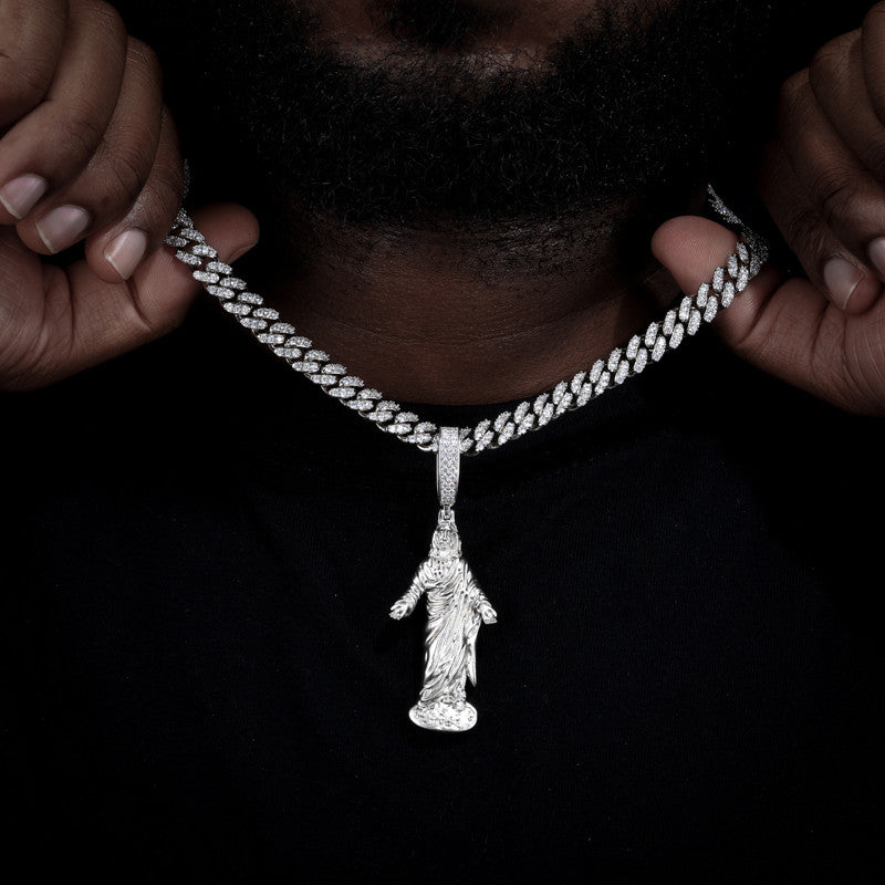 Thou Art Jesus | Hip Hop 18K Gold 925 Sterling Silver Moissanite Diamond Jesus Piece Pendant Chain