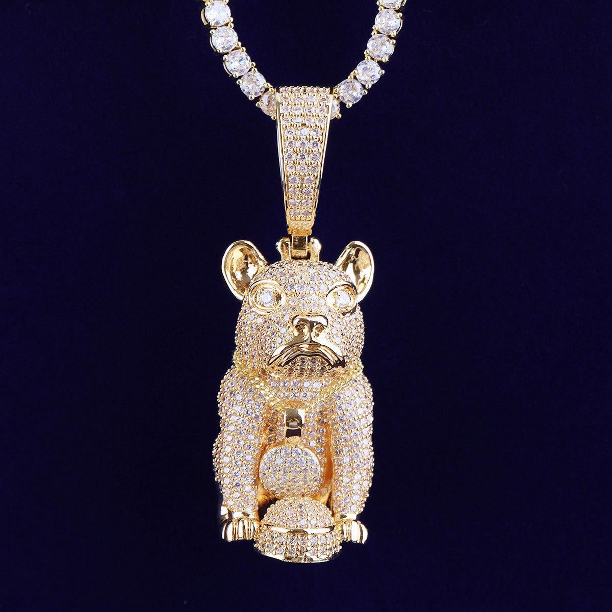 Dog's Gotta Eat | VVS Diamond CZ French Bull Dog Hip Hop Pendant Chain