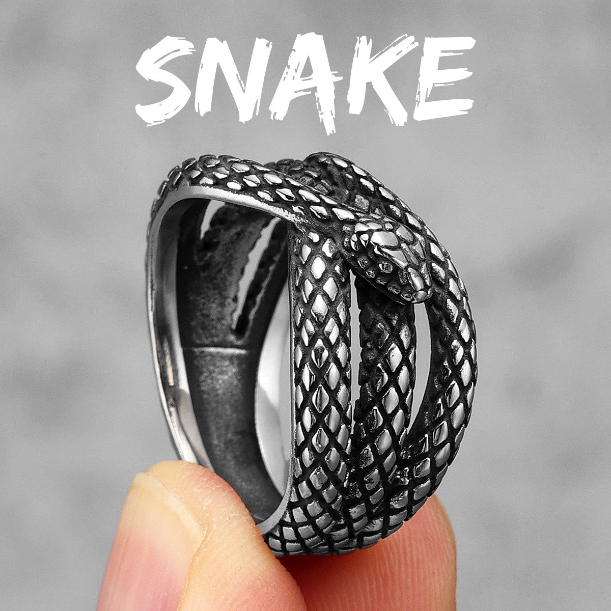 Snake Collection | Solid Stainless Steel Men's Unique Creative Personality Serpent Rings
