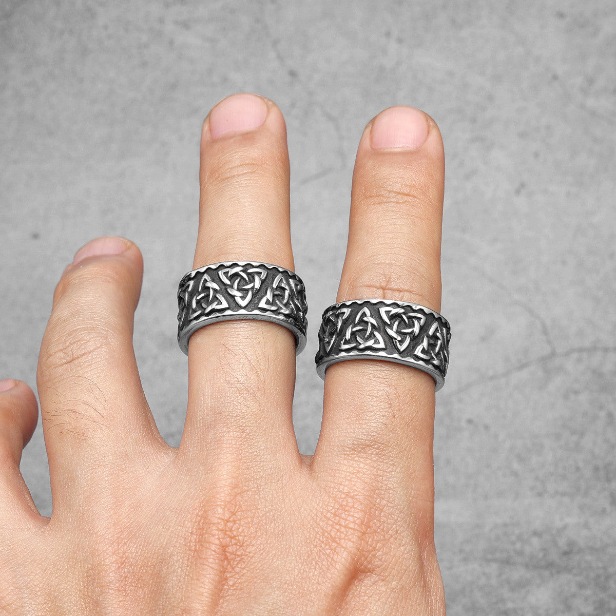 Odin's Triangle | Nordic Viking Celtic Knot Solid Stainless Steel Street Style Rings
