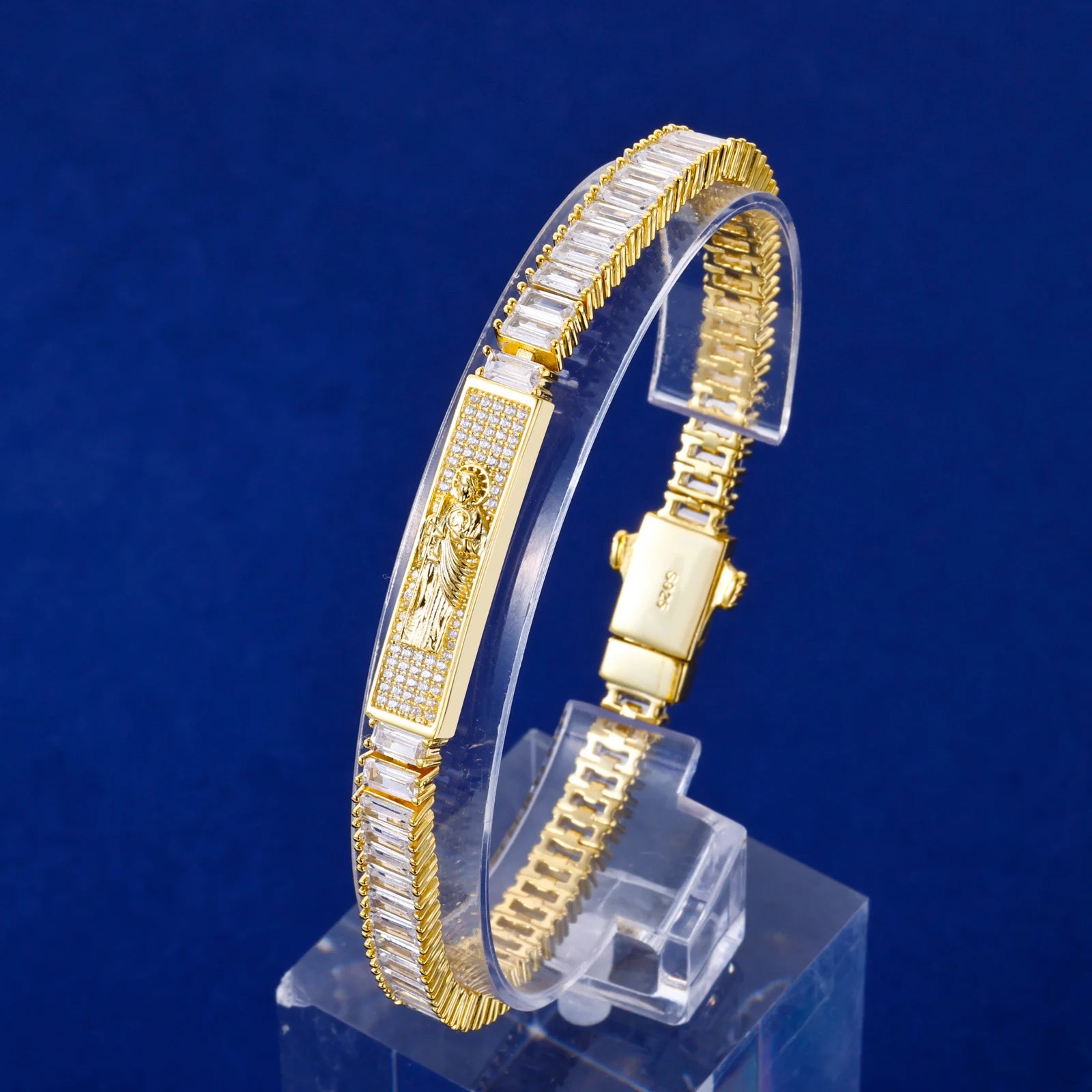 San Judas II | Luxury 925 Silver VVS Diamond Moissanite Baguette Tennis Bracelet