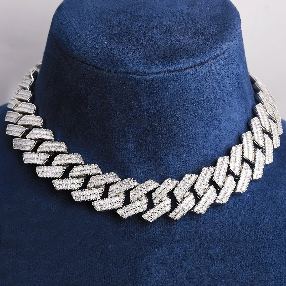 The 20MM Baguette |5AA+ VVS Diamond CZ 24k 925 Silver Hip Hop Bracelet