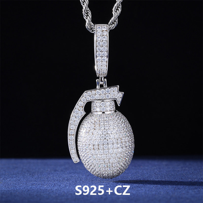 Just Bombs | Moissanite Diamond Sterling Silver D Color Grenade Hip Hop Pendants
