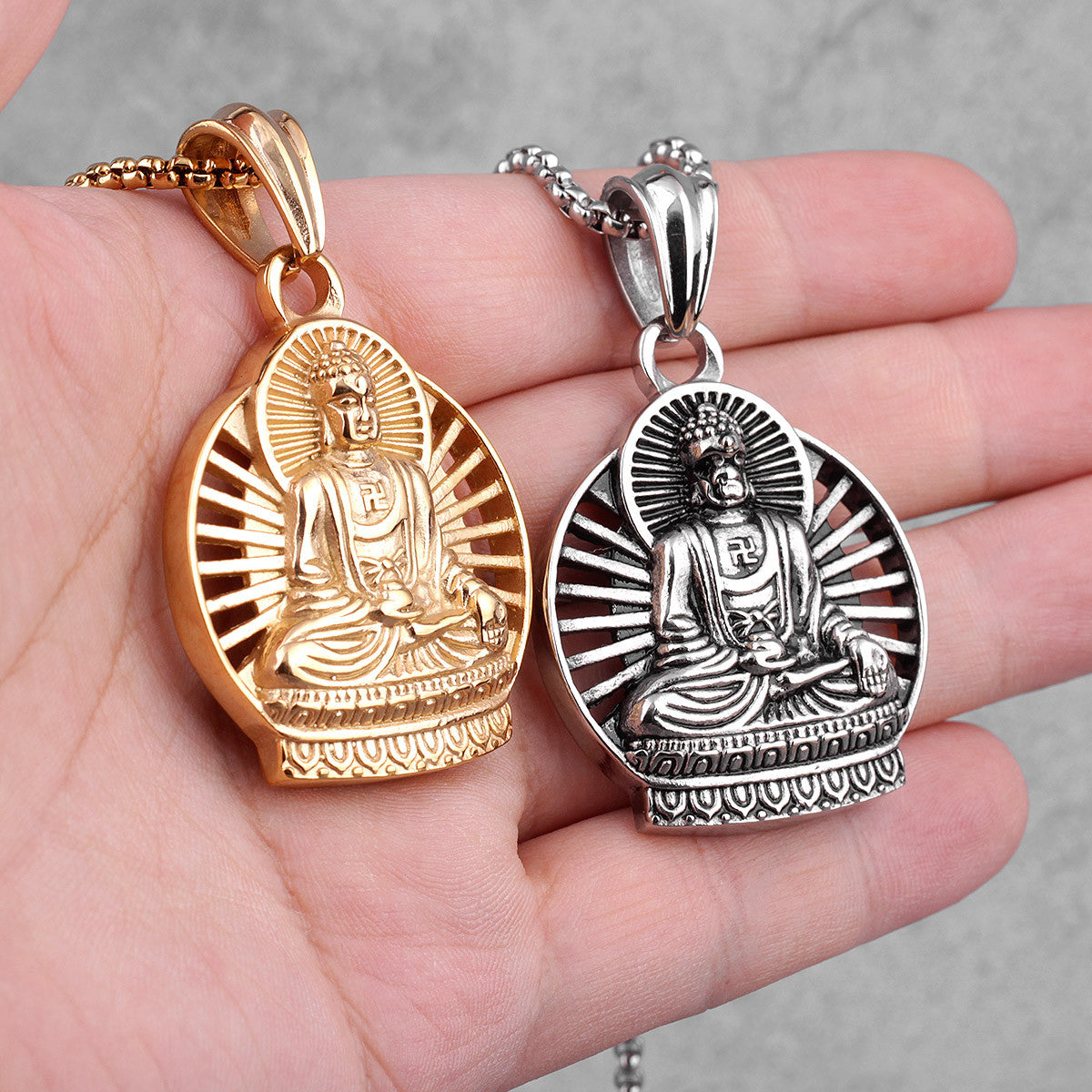 The Buddha | 14k Gold Over Solid Stainless Steel Buddhism Spiritual Pendant