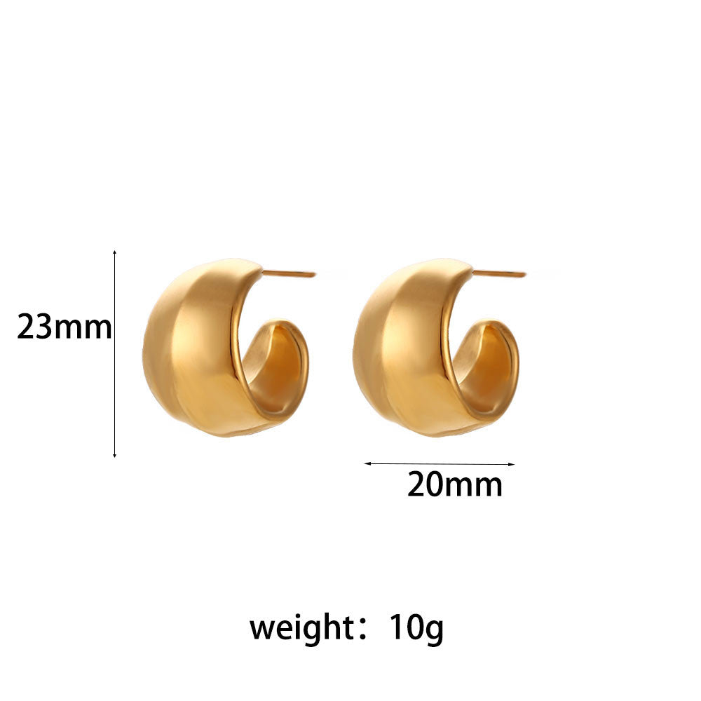 Dream | 18k Gold Over Solid Stainless Steel Waterproof Anti-allergenic Hoop Earrings