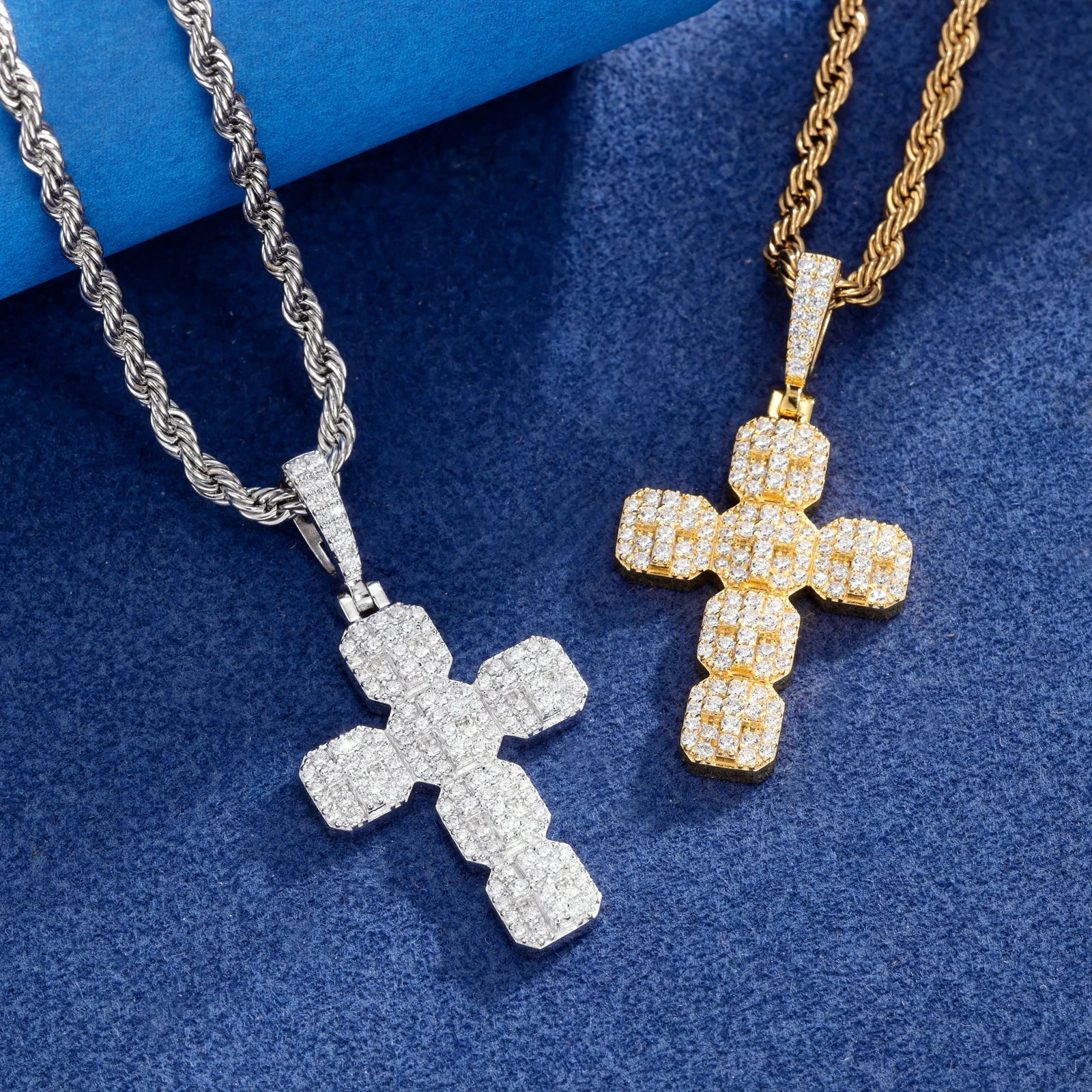 The Octagon | Iced Blinged Out VVS1 Moissanite Diamond Hip Hop Cross Pendant