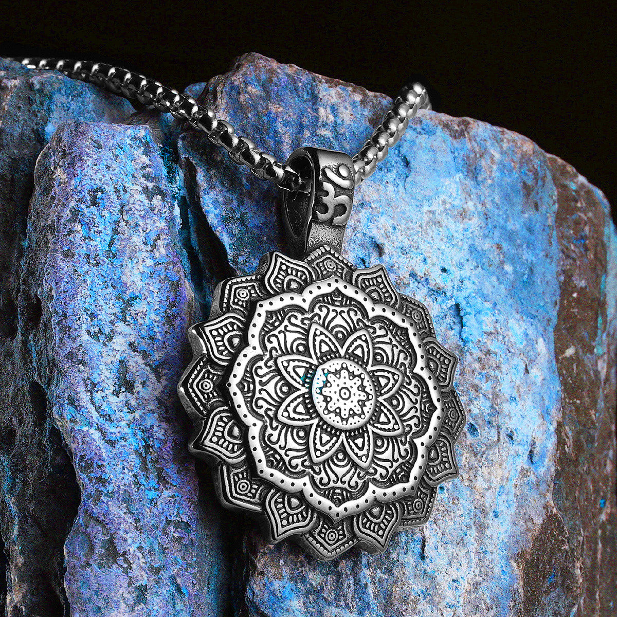 Lotus | Stainless Steel Buddhism Mandala Flower Amulet Spiritual Pendant