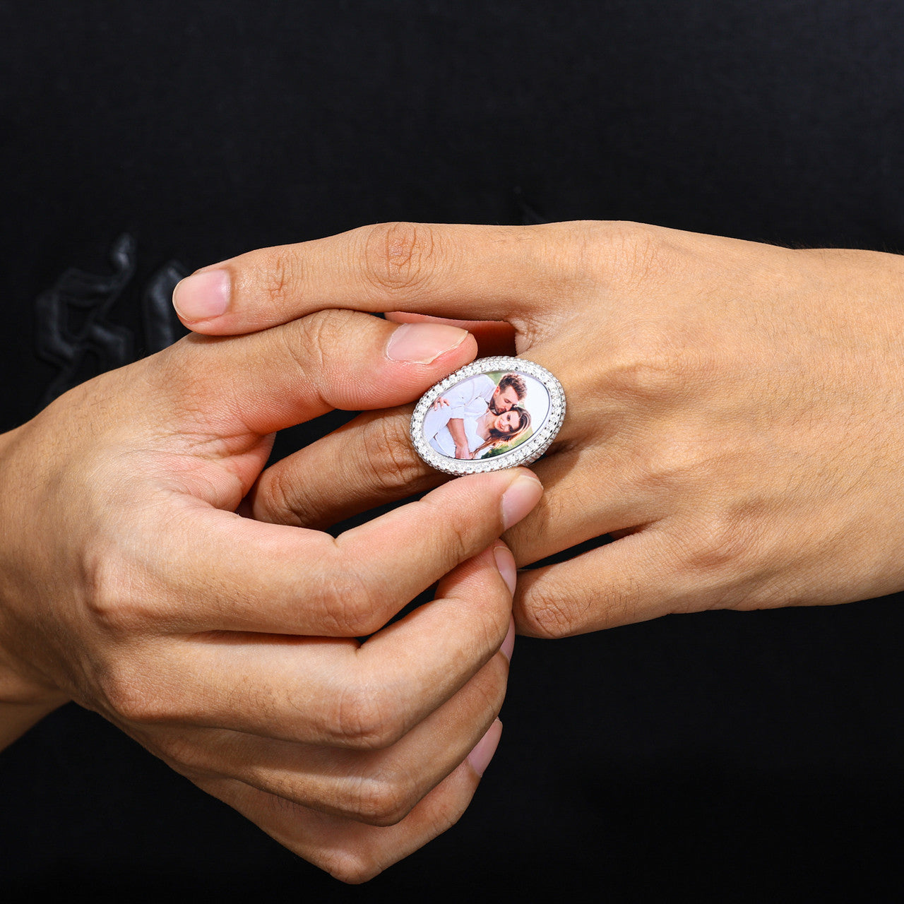 Precious Moments | Solid Sterling Silver Moissanite Diamond Hip Hop Photo Memory Rings