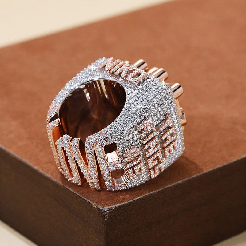 Hood Champ | Mens 925 Sterling Silver Moissanite Diamond Custom Made Championship Rings