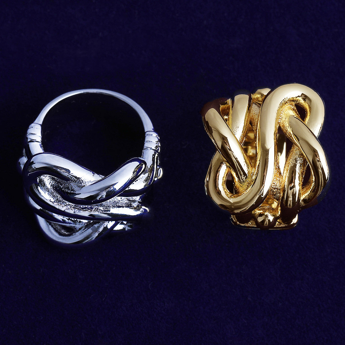 Tied Together | 24k Gold 925 Silver Rose Gold Intertwined Street Style Casual Rings