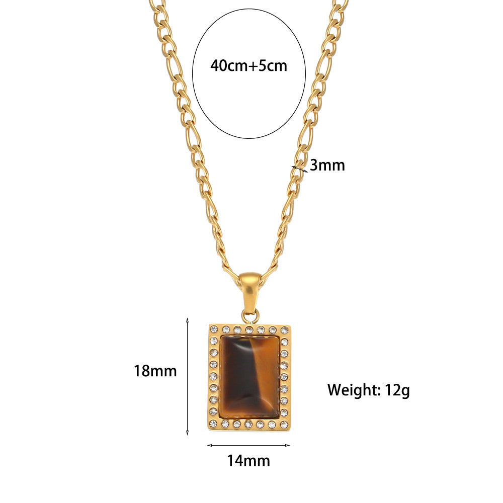 Ladies Bling 18k Gold Stainless Steel Hip Hop Heart Shape Jewelry Chain Necklaces