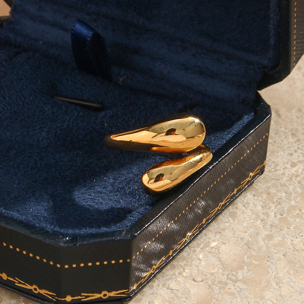 18k Gold Fine Polished Stainless Steel Waterproof Princess Tears Wrap Ring