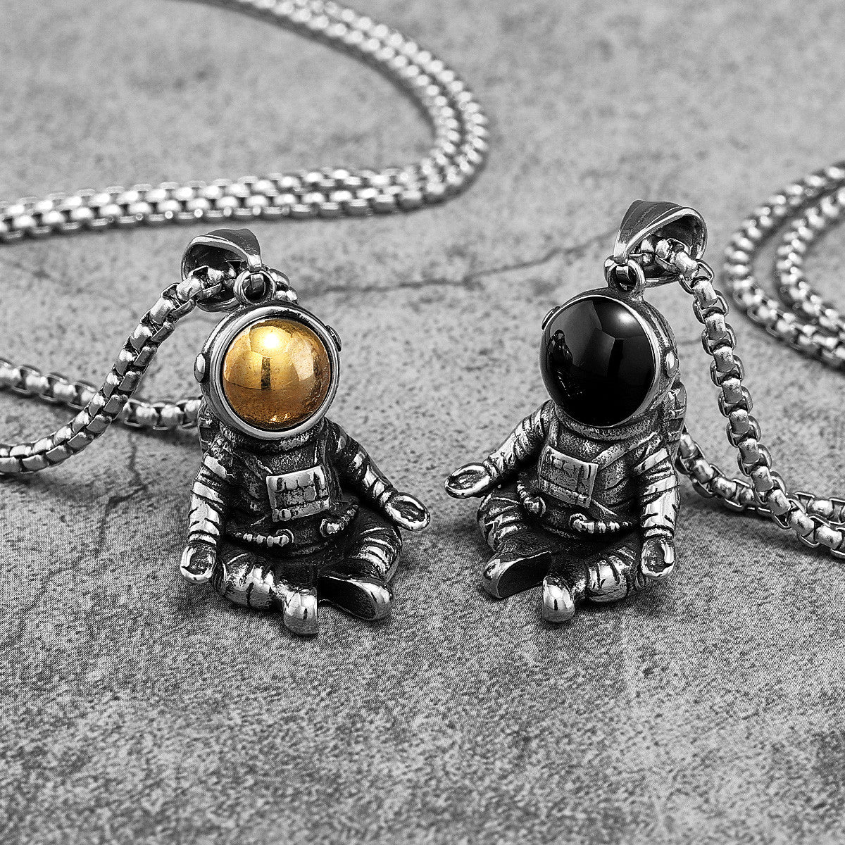 Spaceman | Meditating Astronaut 316L No Fade Stainless Steel Unique Hip Hop Pendant