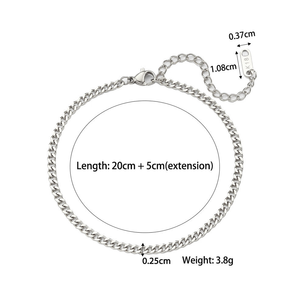 18k Gold Stainless Steel Cuban Rope Tennis Link No Fade Street Style Braclets