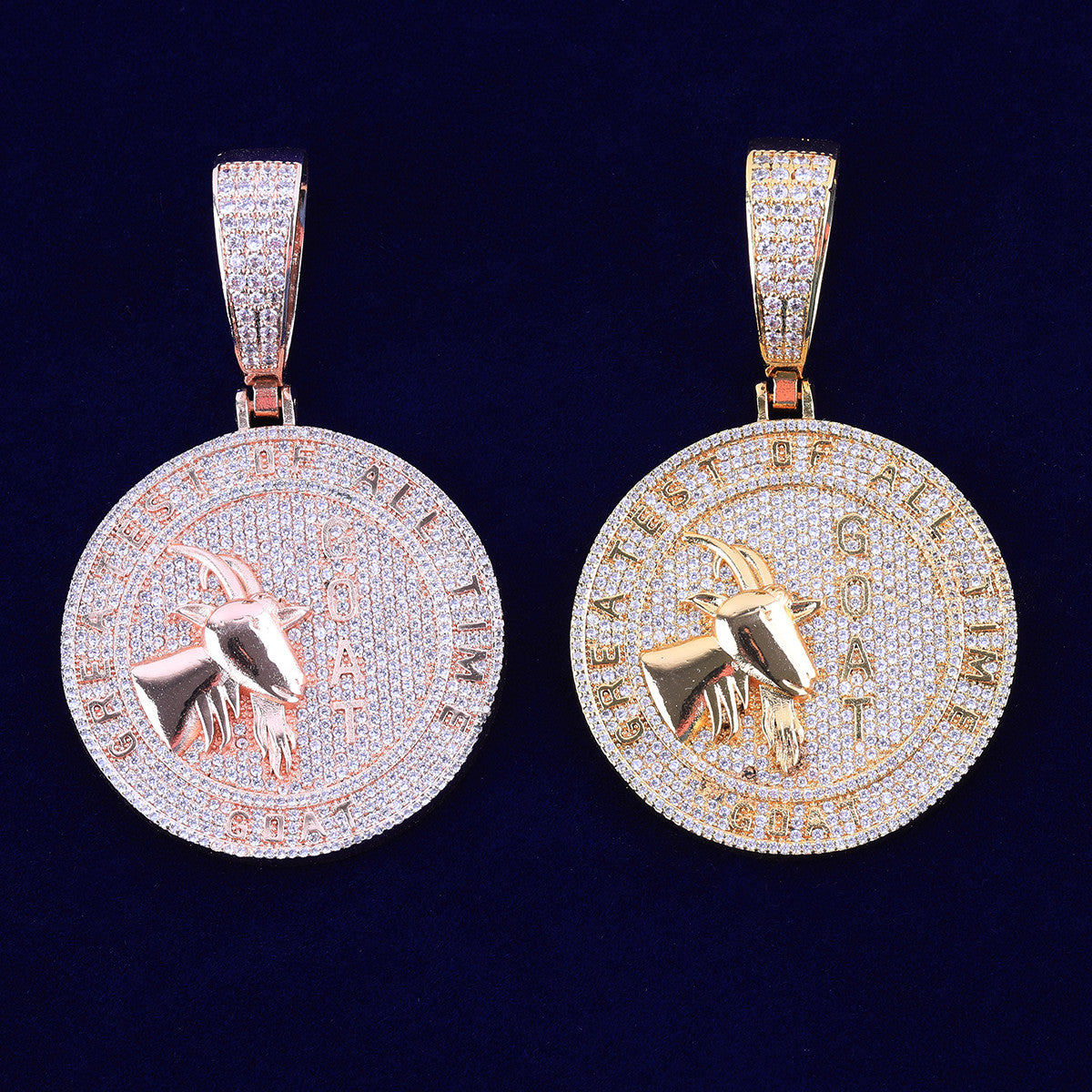The Greatest Of All Time | Goat VVS Diamond CZ Iced Blinged Out Hip Hop Pendant