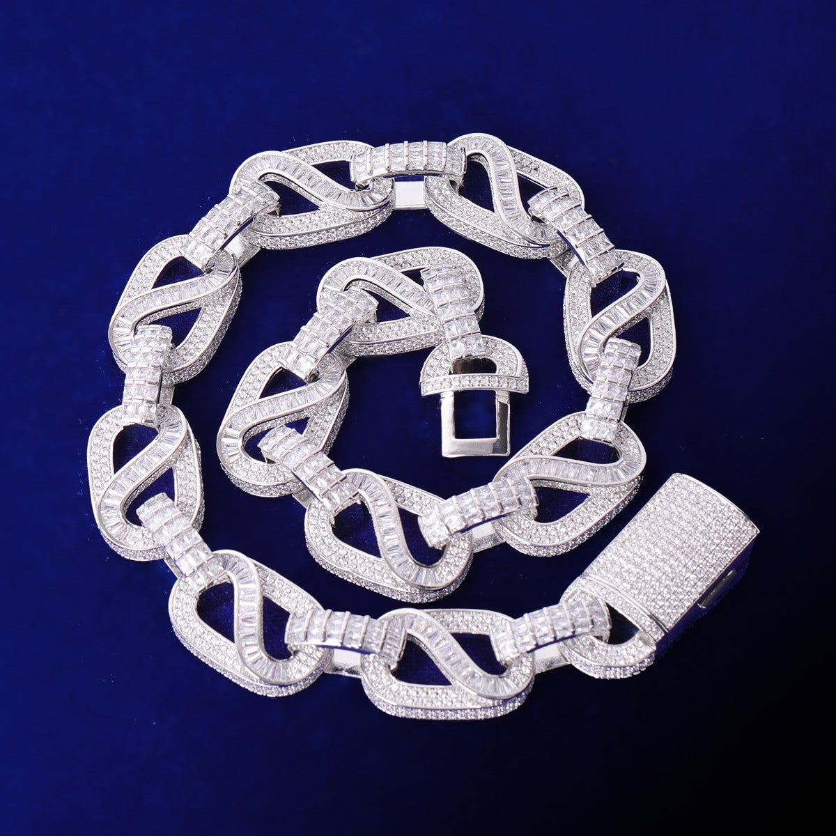 24k Gold 925 Silver Designer Ice Chain Links Miami Cuban Link Blinged Out Necklace