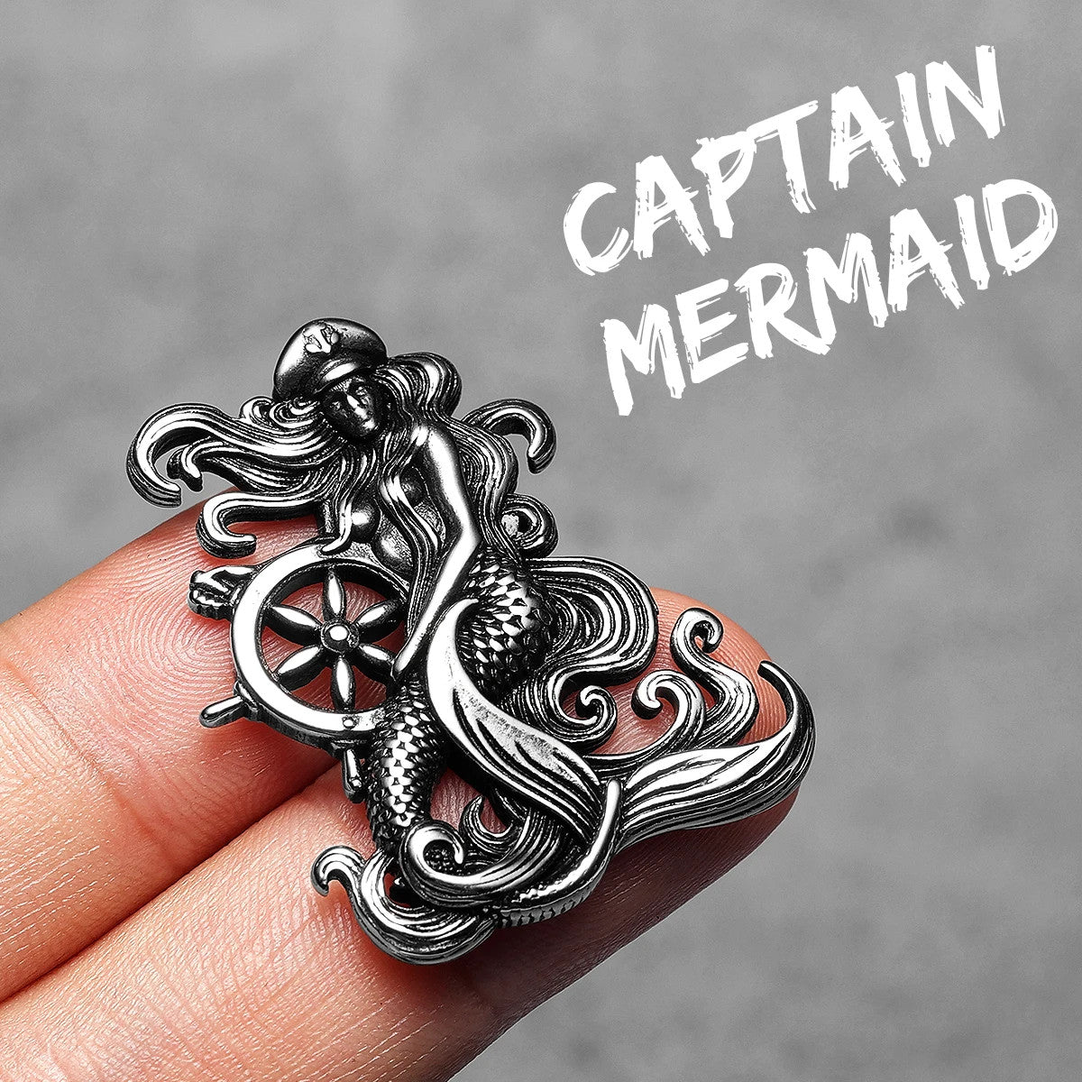 Mermaid Of The Sea | 316L No Fade Stainless Steel Captain's Helm Pendant