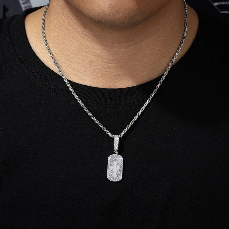 Self Certified | Moissanite Diamond Iced Bling 925 Silver Cross Pendant Necklace